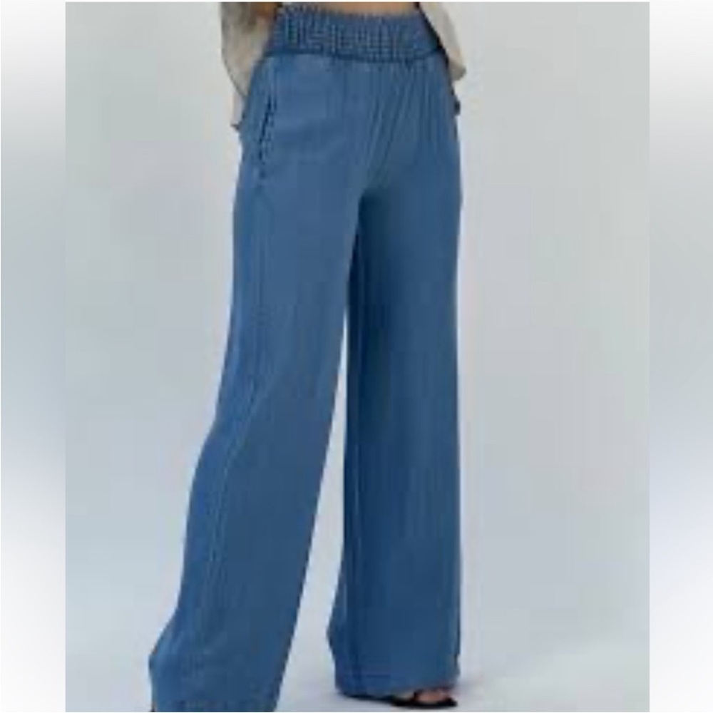 15 Made in Italy Wide Leg Light Jean Tencel Pants - Picture 4 of 4